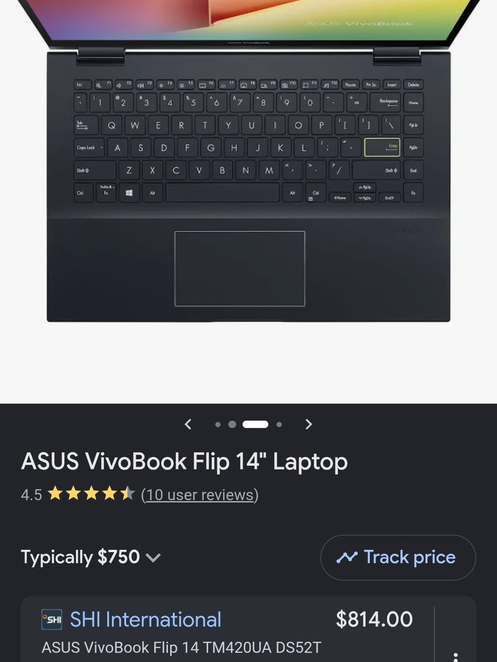 ASUS VivoBook Flip 14 Convertible Laptop in Dark Gray